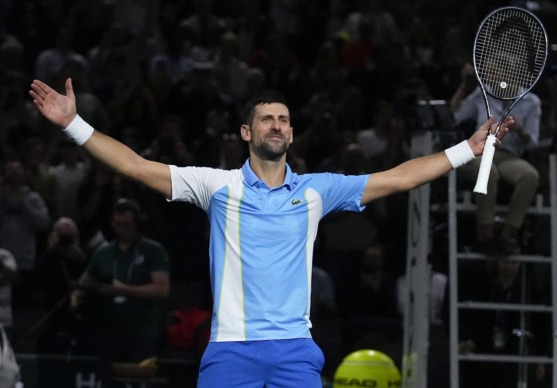 Novak Djokovic after winning the Paris Masters